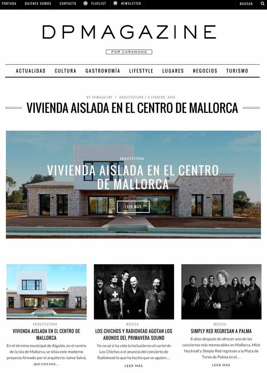 Vivienda Rústica en Algaida, en la revista DP Magazine